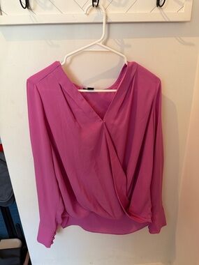 Halogen V-Neck Draped Blouse - Pink